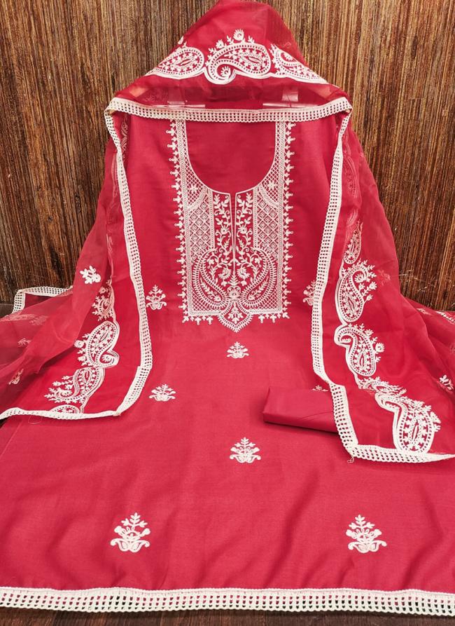 Cotton Gajri Casual Wear Embroidery Work Dress Material