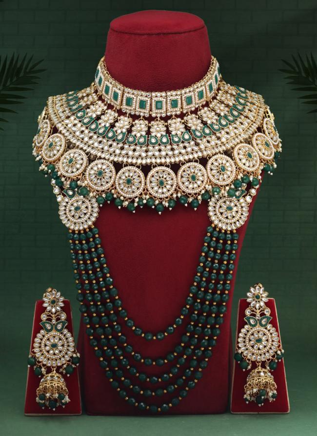   Bridal Wear  Green Color Kundan Dulhan Set