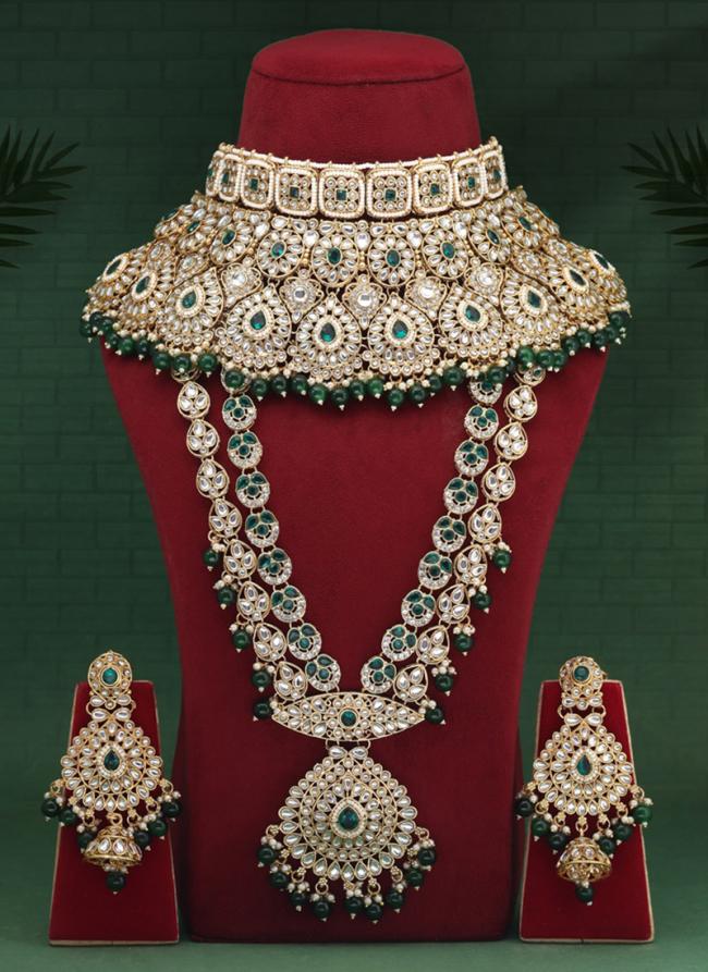   Bridal Wear  Green Color Kundan Dulhan Set