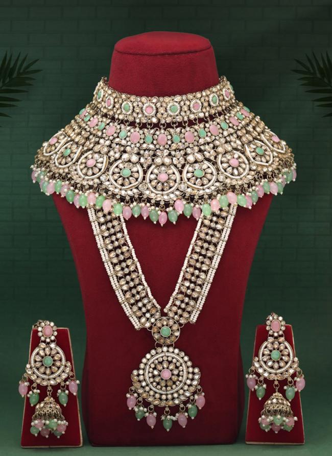   Bridal Wear  Pink Color Kundan Dulhan Set