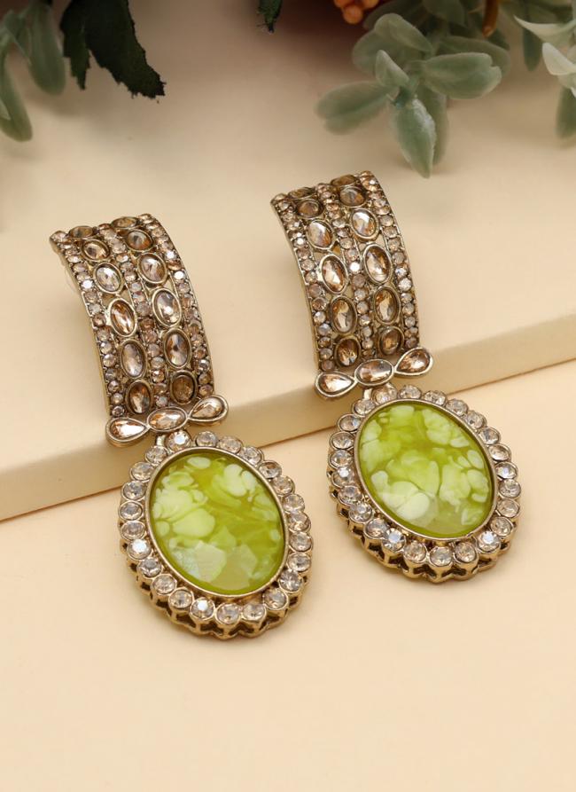   Party Wear  Yellow Color Kundan Earrings