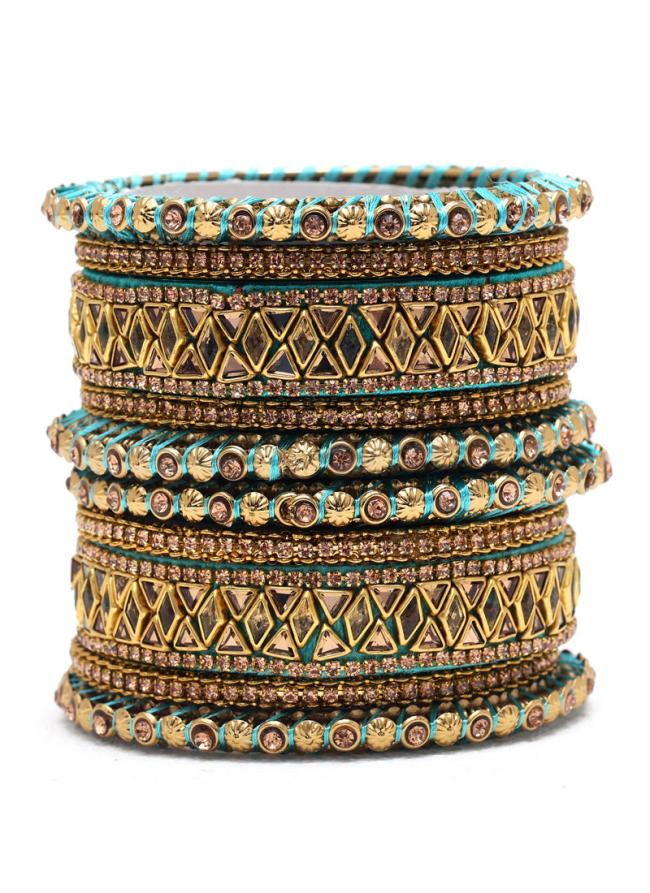   Wedding Wear  Green Color Thread Bangle Set