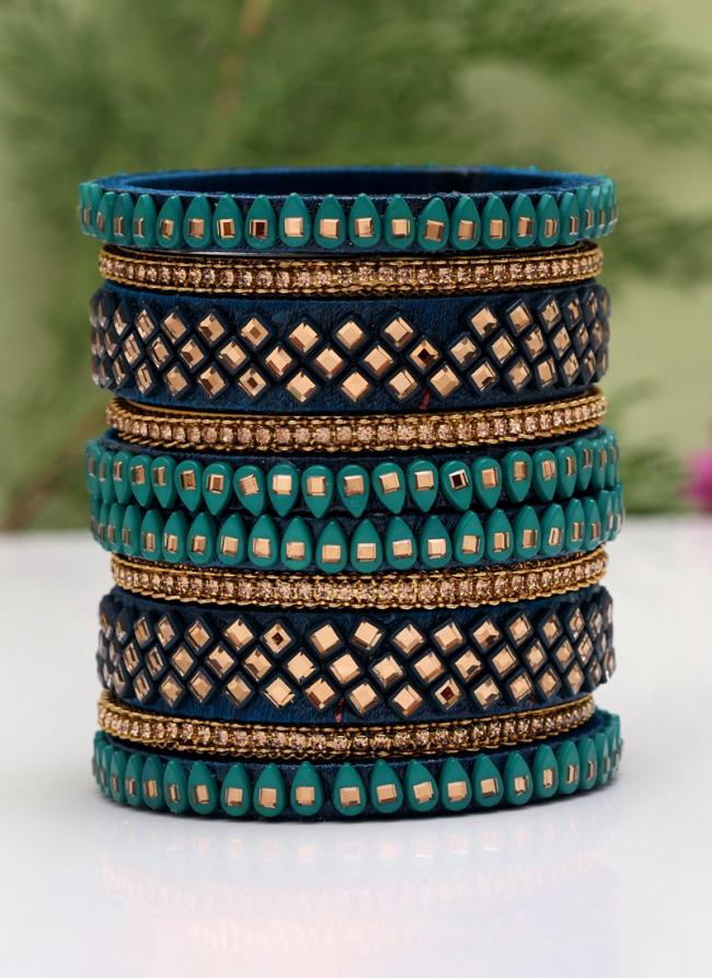   Wedding Wear  Green Color Thread Bangle Set