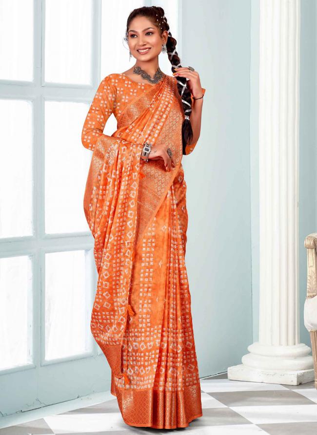 Black Zoot Orange Party Wear Embroidery Work Saree