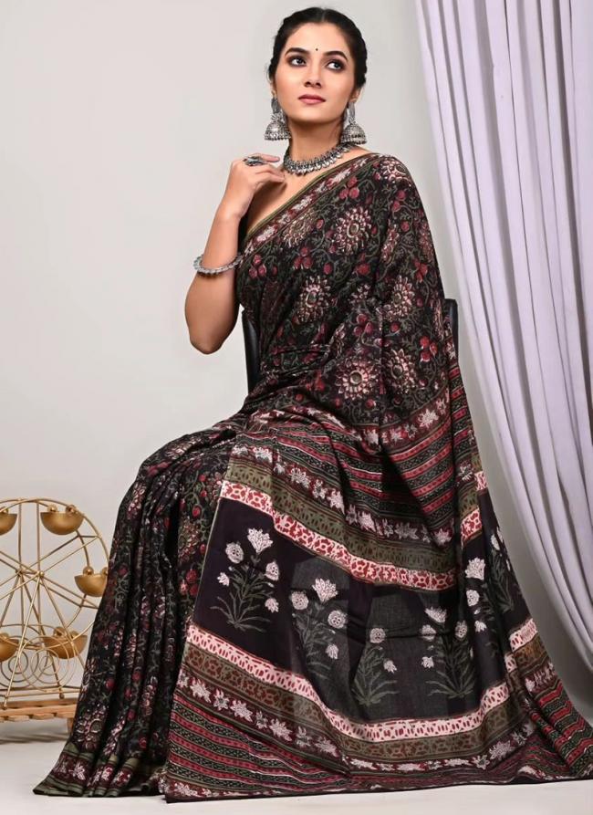 Multi Color Mono Cotton Party Wear Digital Printed Saree