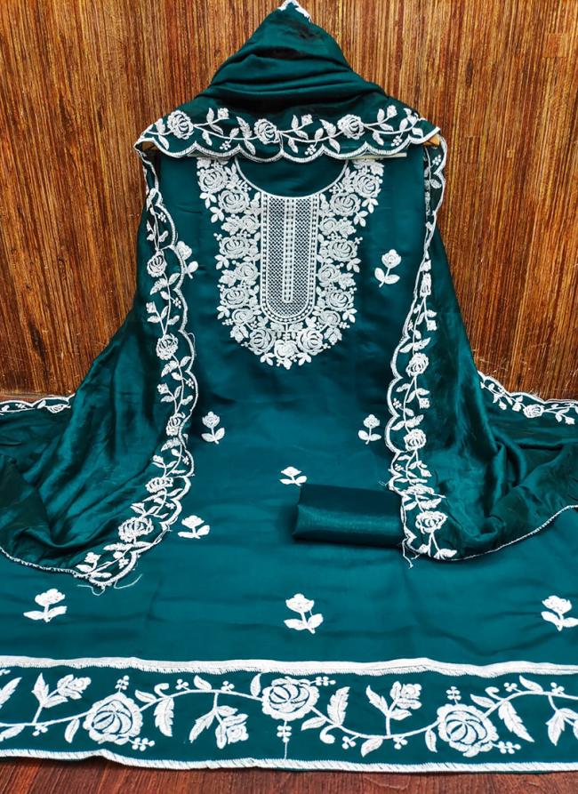 Morpeach Chanderi Cotton Festival Wear Embroidery Work Dress Material