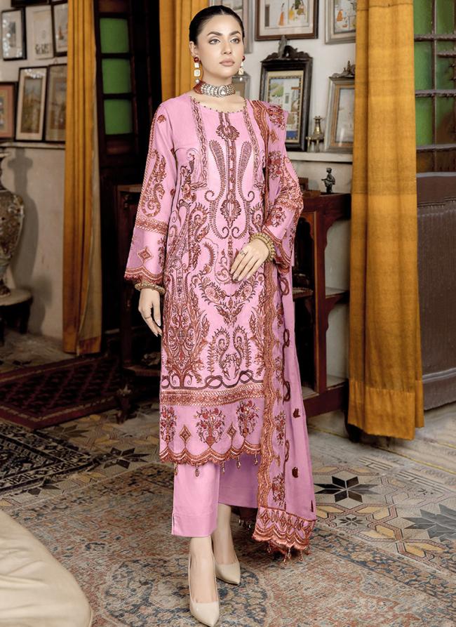 Pink Heavy Faux Georgette Festival Wear Embroidery Work Pakistani Suit