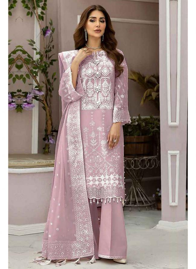 Pink Heavy Organza Party Wear Embroidery Work Pakistani Suit