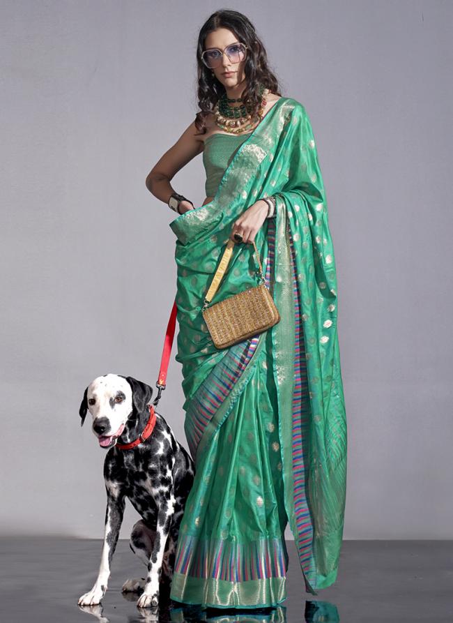 Green Silk Party Wear Weaving Saree