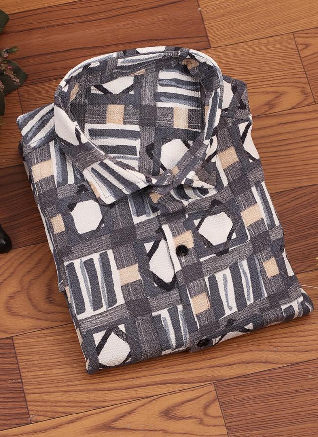 Blue Popcorn Casual Wear Digital Printed Readymade Mens Shirt