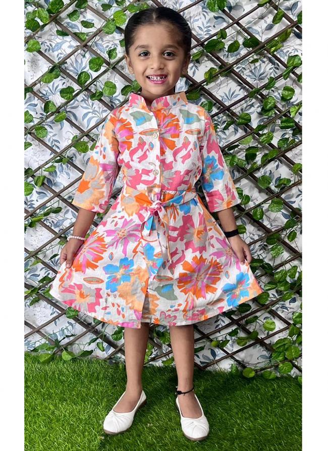 Multi Color Soft Cotton Party Wear Digital Printed Readymade Kids Wear Frock