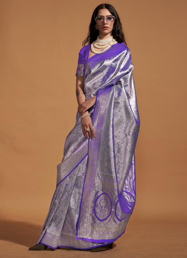 Purple Silk Festival Wear Kanjeevaram Saree