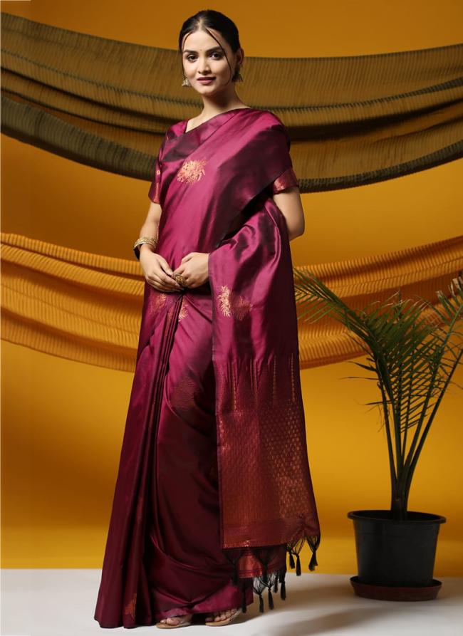 Pink Soft Silk Party Wear Weaving Saree