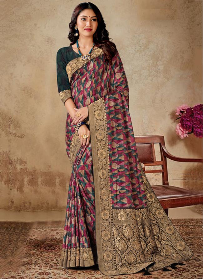 Multi Color Pure Viscose Silk Festival Wear Digital Printed Saree