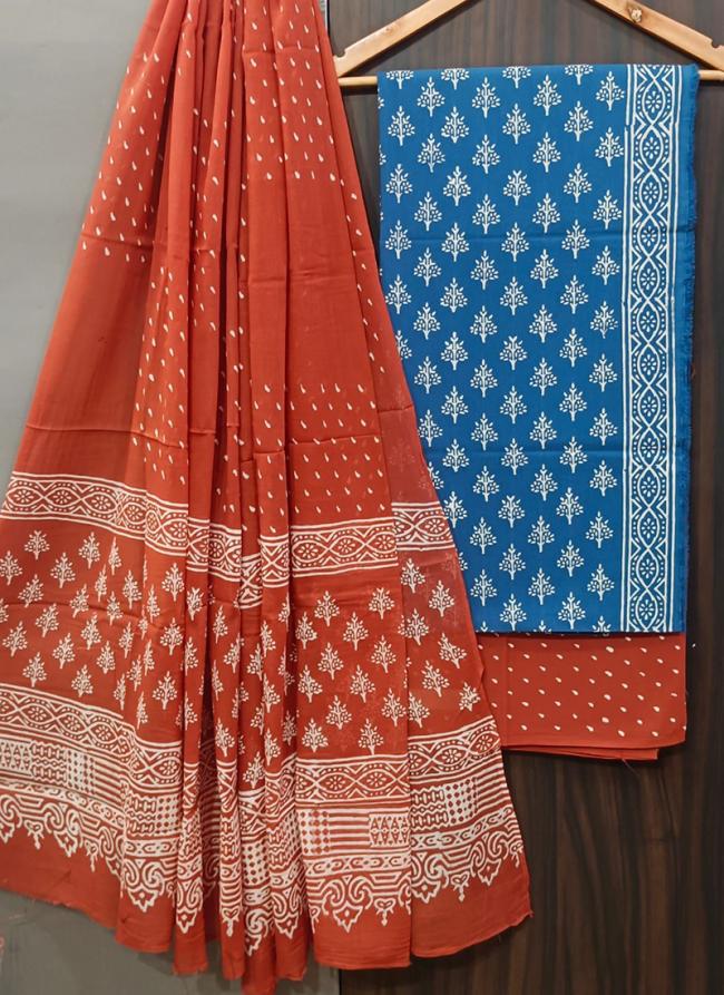 Orange Cotton Festival Wear Digital Printed Salwaar Suit