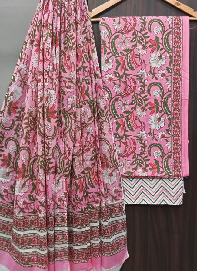 Pink Cotton Traditional Wear Digital Printed Salwaar Suit