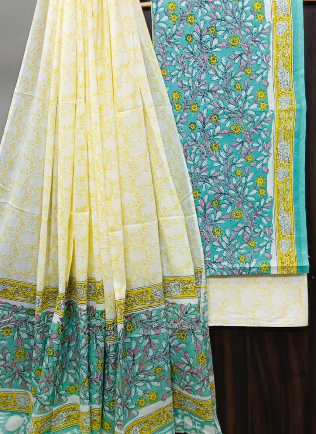 Yellow Cotton Traditional Wear Digital Printed Salwaar Suit