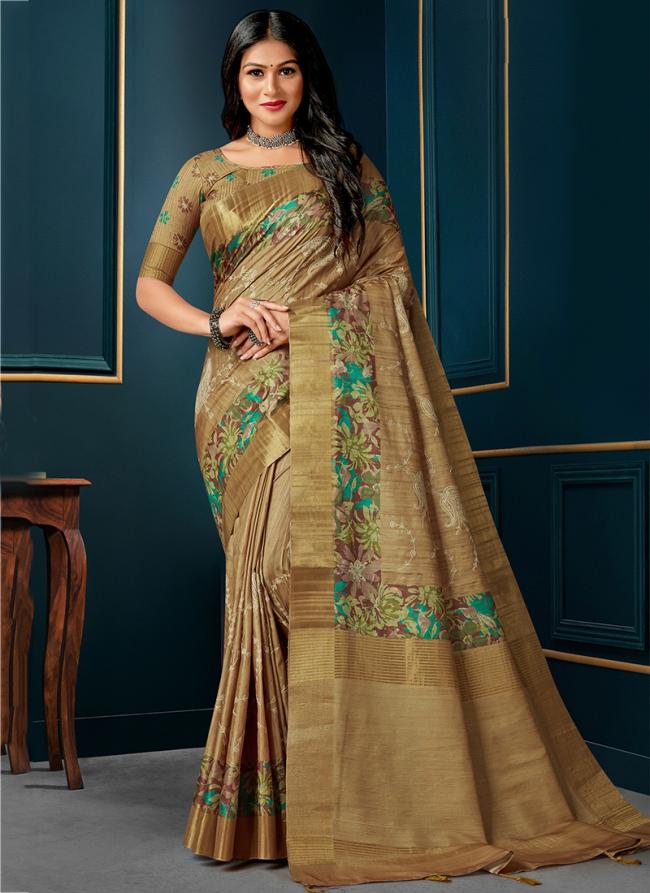 Yellow Kotha Silk Festival Wear Digital Printed Saree