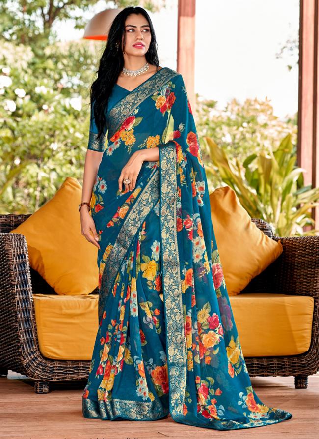 Morpeach Heavy Weightless Festival Wear Digital Printed Saree