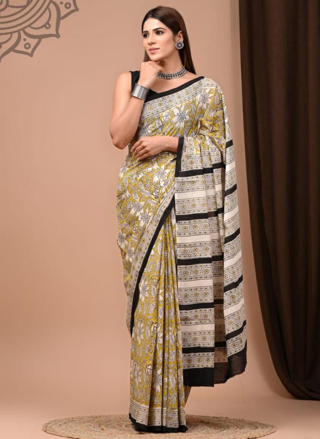 Green Cotton Mul Sarees Party Wear Digital Printed Saree