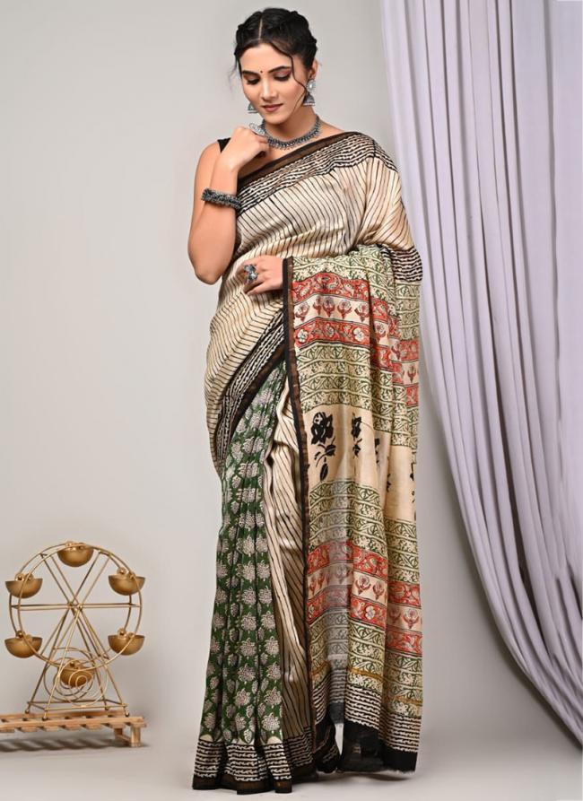 Multi Color Chanderi Silk Party Wear Digital Printed Saree