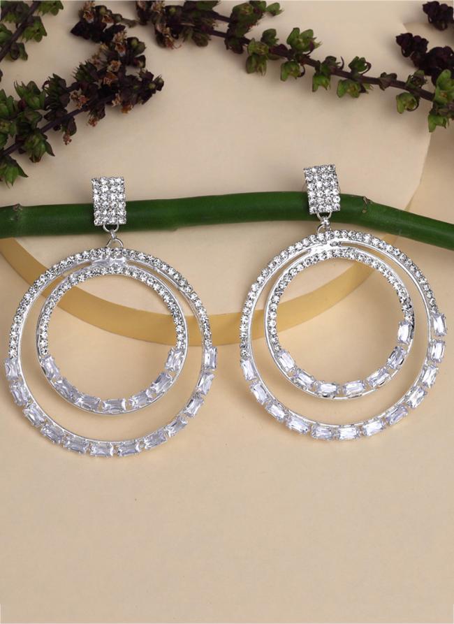 Big Round Hoop Silver Earrings