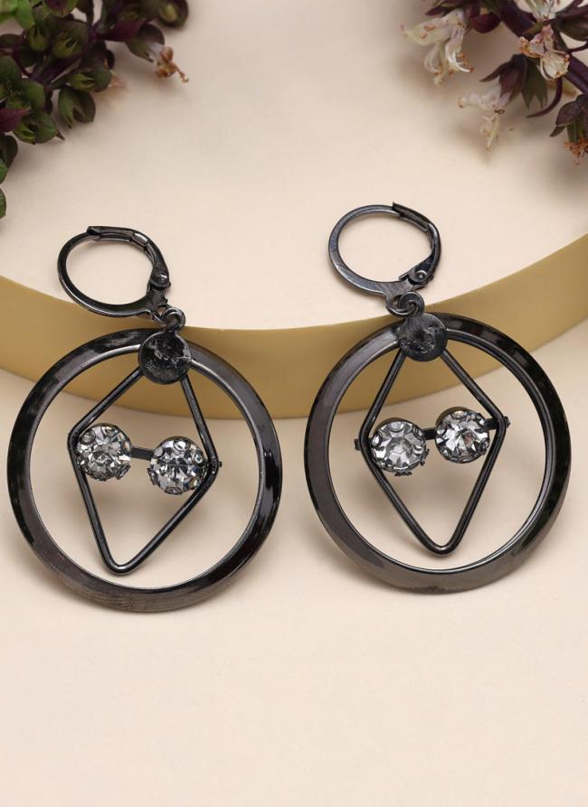 Trendy Black Multi Layer Hoop Earrings