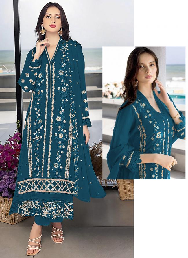 Morpeach Georgette Eid Wear Embroidery Work Pakistani Suit