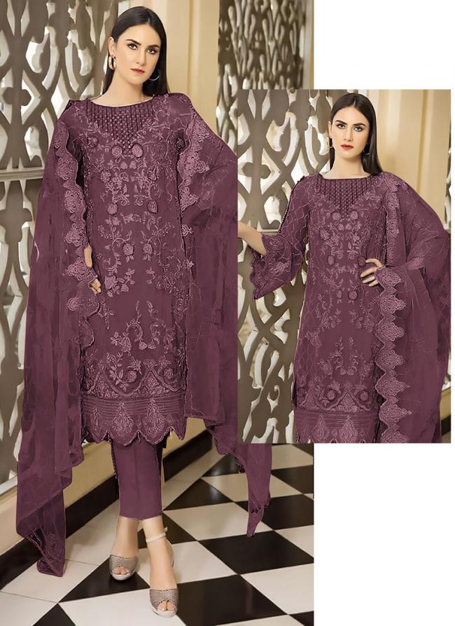 Magenta Heavy Faux Georgette Party Wear Embroidery Work Pakistani Suit