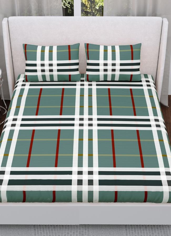 Cotton Green Printed Double Bed Sheet(100*108)