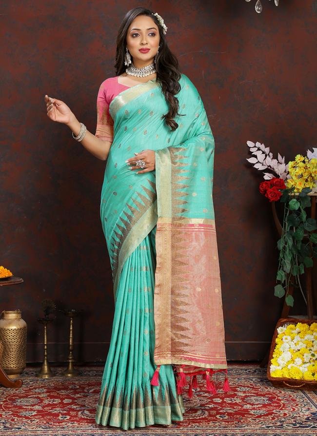 Soft Silk Sky Blue Wedding Wear Weaving Saree