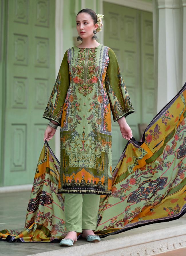 Pure Cotton Mint Green Daily Wear Printed Salwar Suit