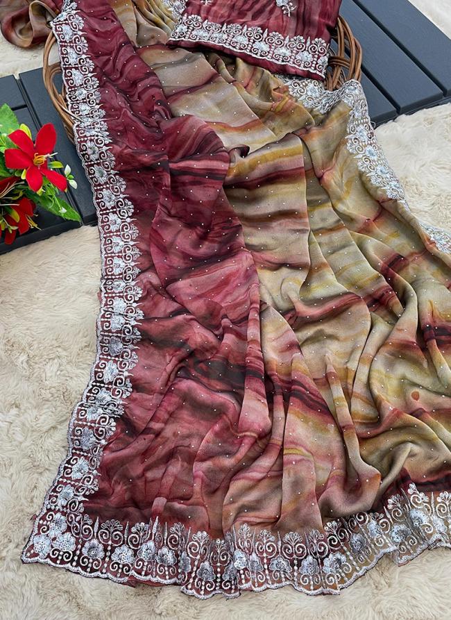 Rangoli Multi Party Wear Prizam Print Saree