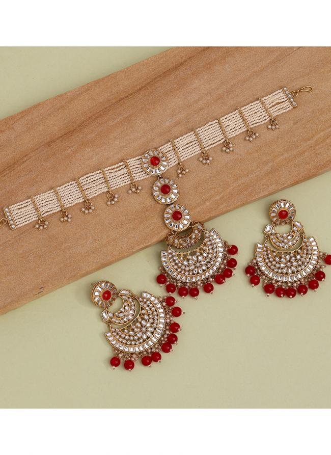   Party Wear  Matha Patti With Earrings