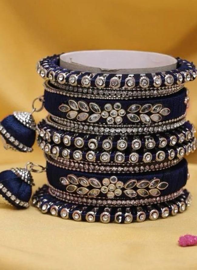   Wedding Wear  Velvet Thread Work Bangle Set