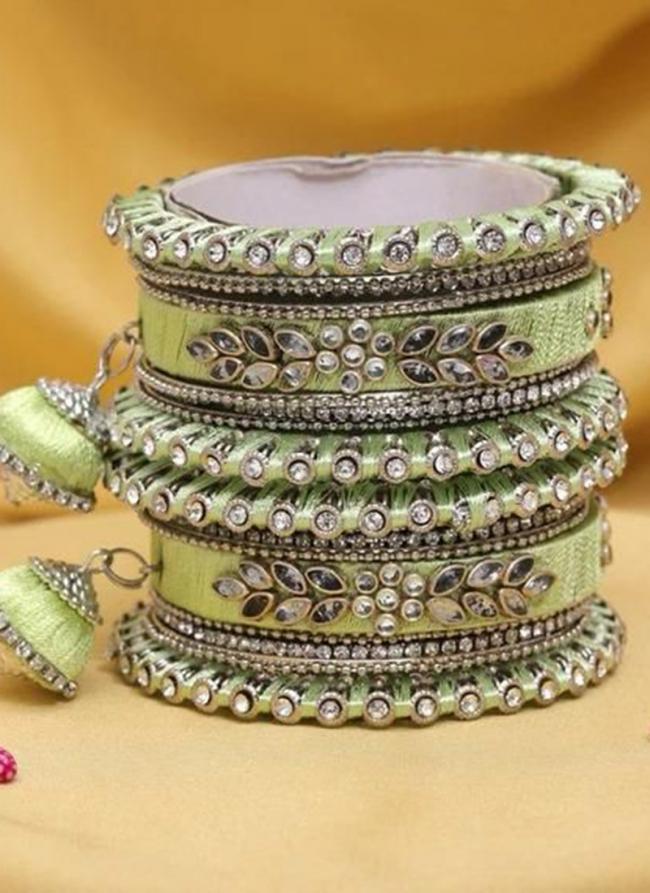   Wedding Wear  Velvet Thread Work Bangle Set