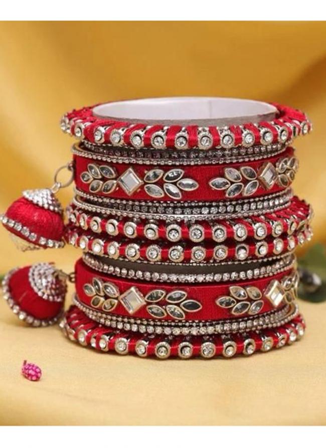   Wedding Wear  Velvet Thread Work Bangle Set