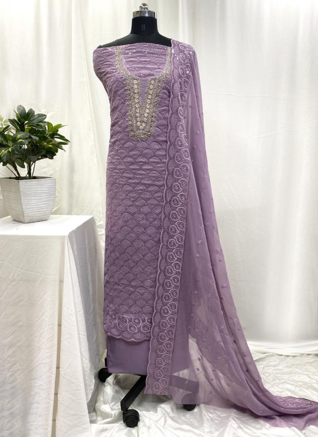 Georgette Purple Festival Wear Stone Work Salwaar Suit