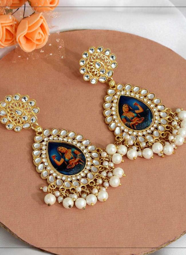   Traditional Wear  Multi Colour Kundan Earrings