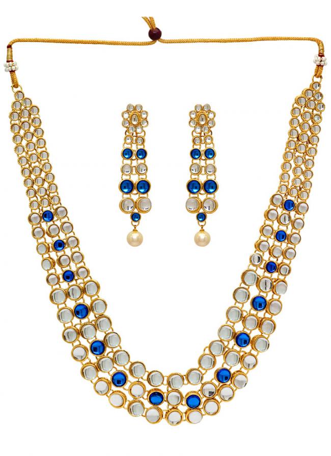   Wedding Wear  Blue Color Necklace Set