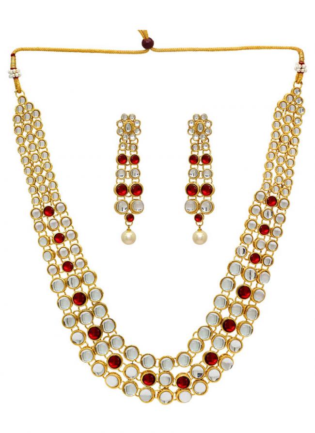   Wedding Wear  Maroon Color Necklace Set