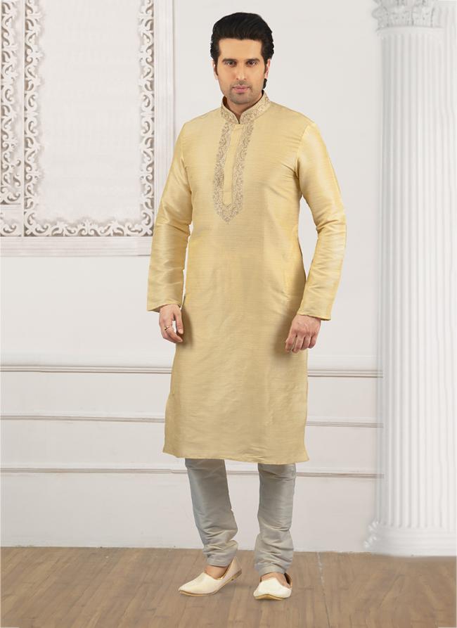 Festival Wear Banarasi Silk Embroidery Work Kurta Pajama